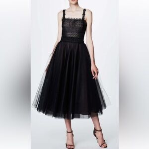 Marchesa Notte Elegant Black Tulle Dress size 10